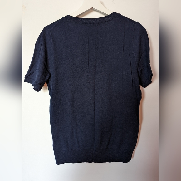 J. Crew Factory short-sleeve sweater - NWT Size L Navy - Picture 4 of 5
